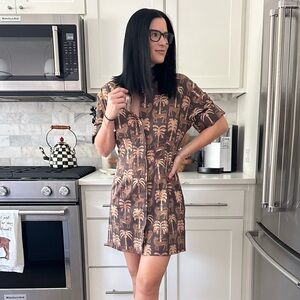 Sheridan French PARKER Mini Dress in Espresso Rainforest